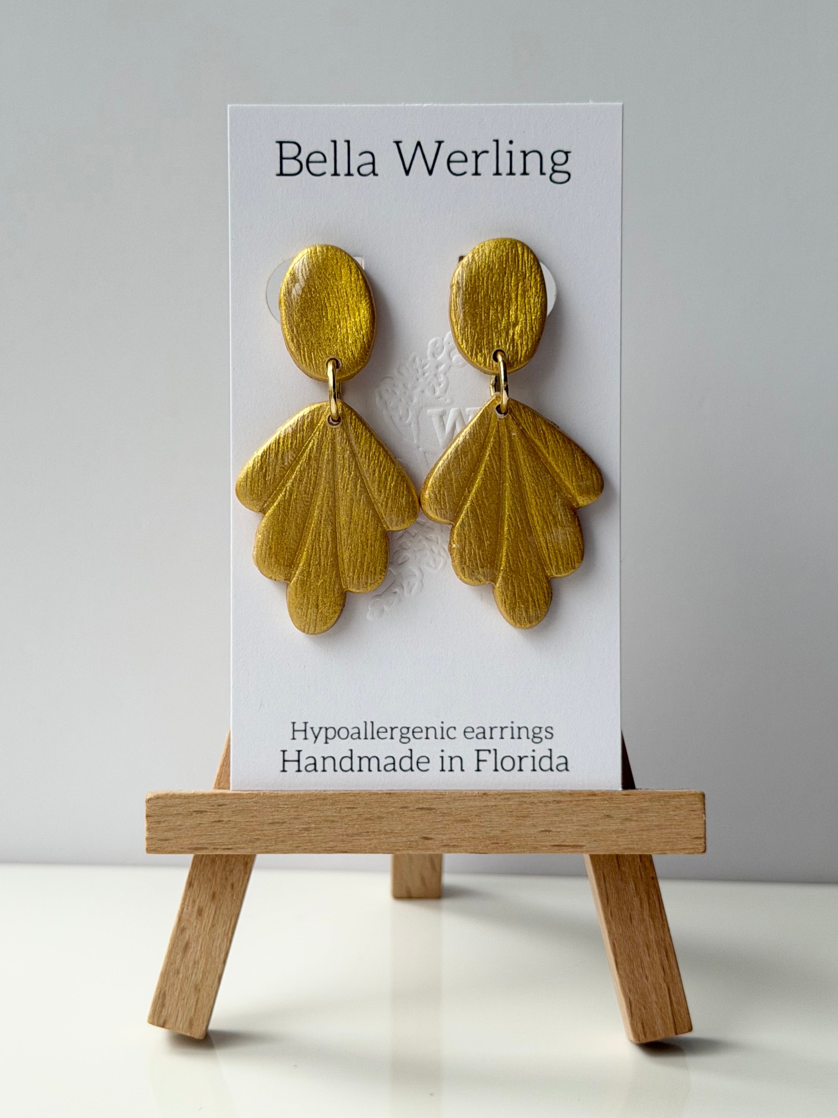 Golden Petal Statement Earrings